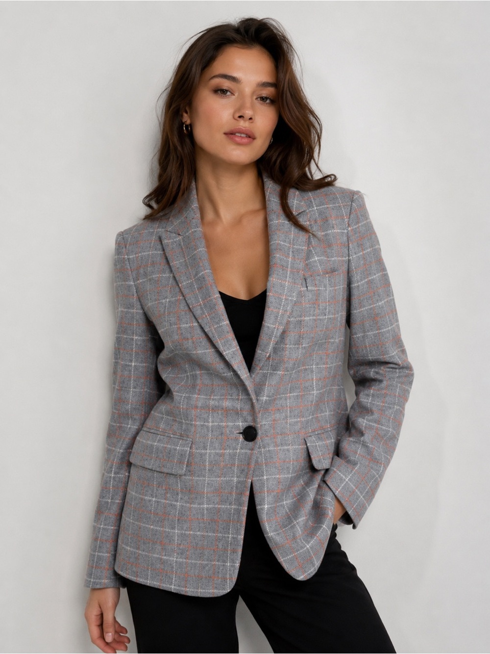 rag & bone Gray and Red Plaid Blazer